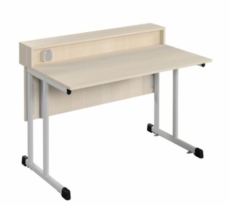 Стіл-помічник демонстрац. з РОЗЕТКОЮ ТА КРОНШТЕЙНОМ, з покриттям HPL для кабінету фізики та хімії,з КРІПЛ-НЯМ ДО ПІДЛОГИ,1200х750х900 мм,АНШАР ГРУП (100304 HPL)